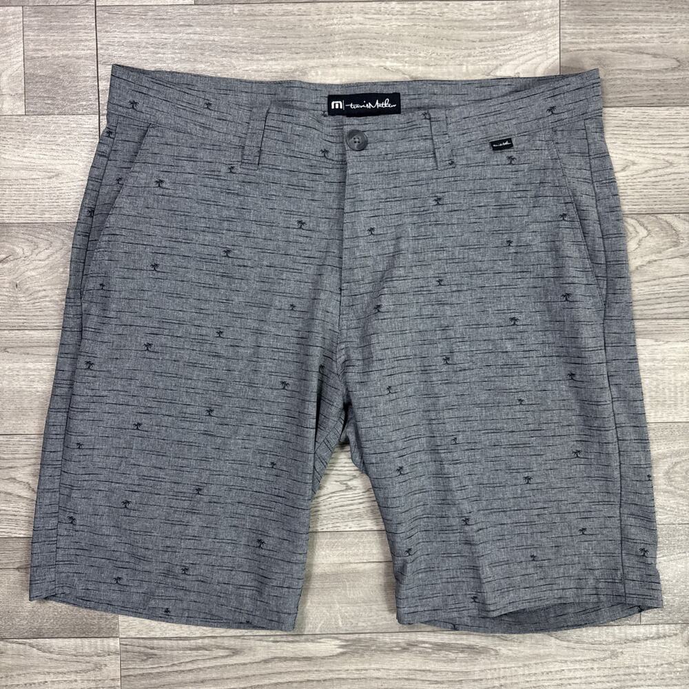 Travis Mathew Golf Beck Hybrid Shorts Stretch Gray Pattern sz 34